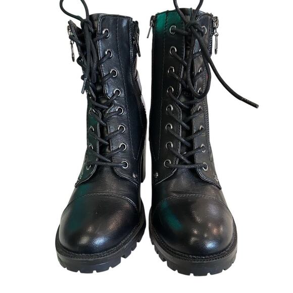 GBG Guess Women's Jayden Black Combat Boots Size 8.5 Ankle Chunky Heel - Picture 2 of 10
